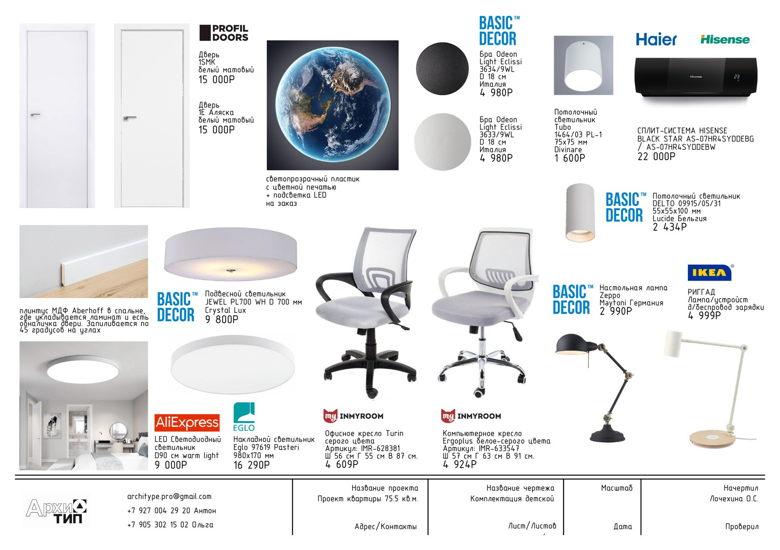 Проект с коллажами для семьи с двумя детьми