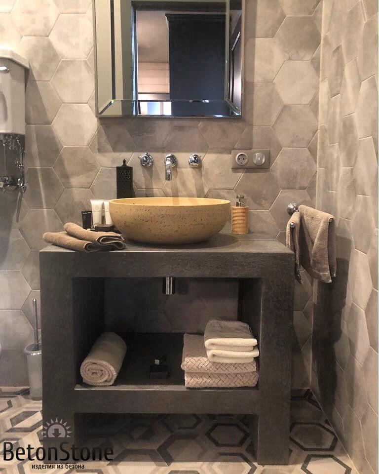 Подиум под раковину из бетона