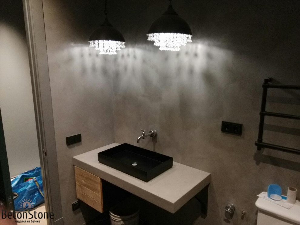 Тумба со столешницей под раковину из бетона