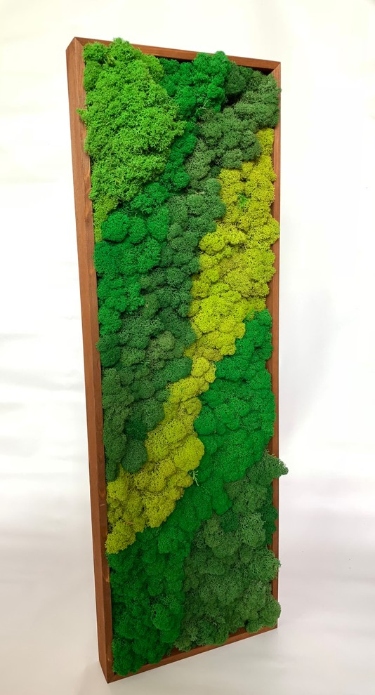 Панно из стабилизированного мха Ягеля и кочек