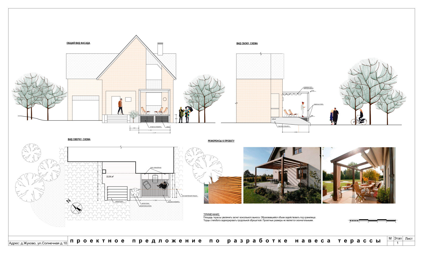 Разработка навеса для загородного дома.