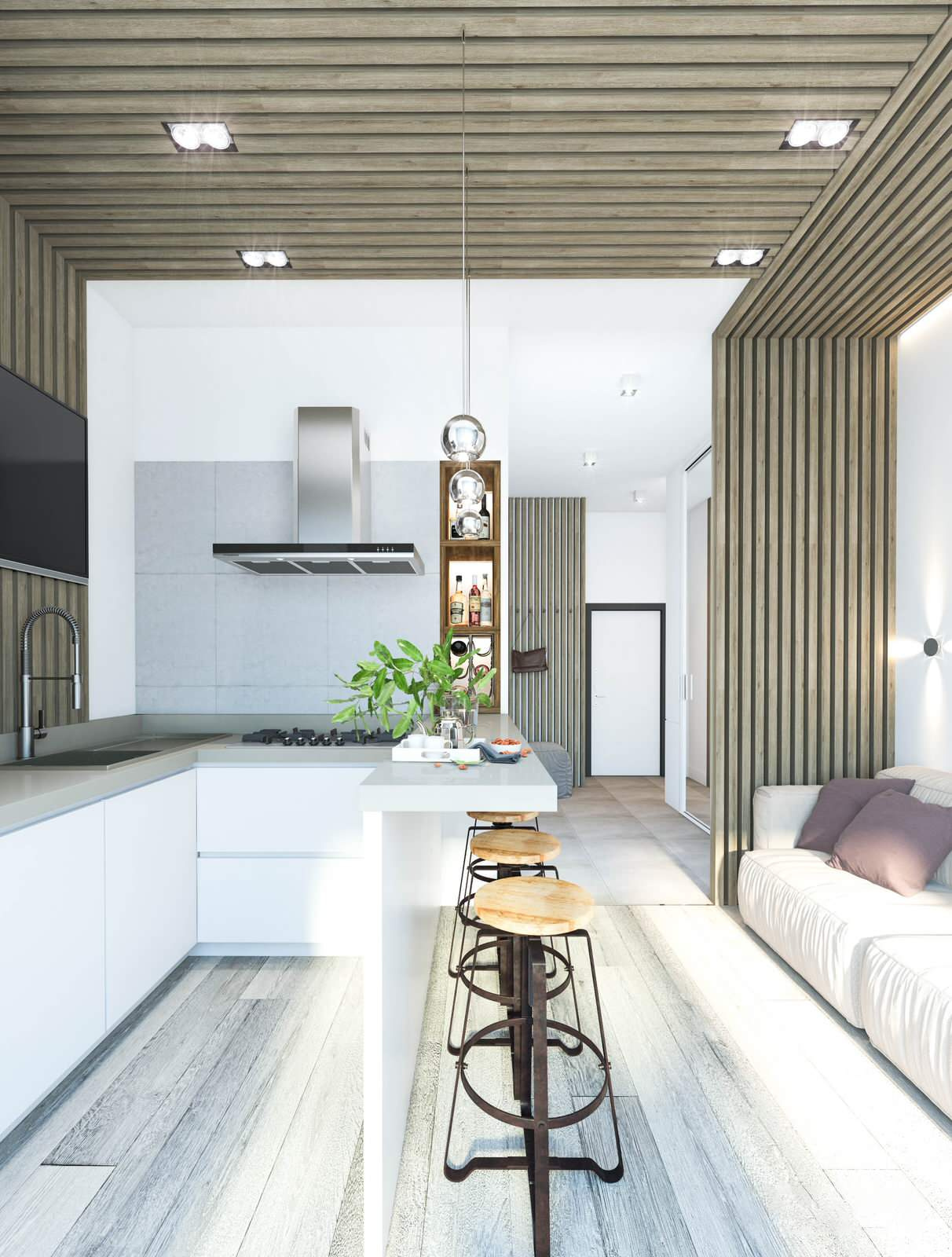 Квартира для холостяка в стиле ЛОФТ