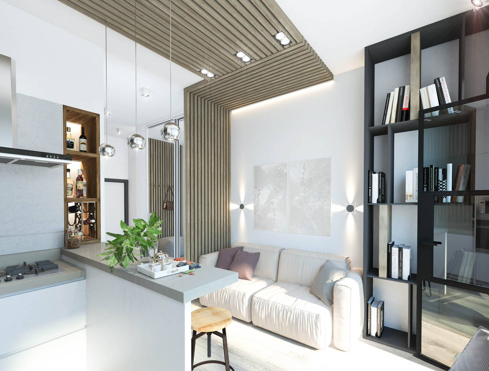 Квартира для холостяка в стиле ЛОФТ