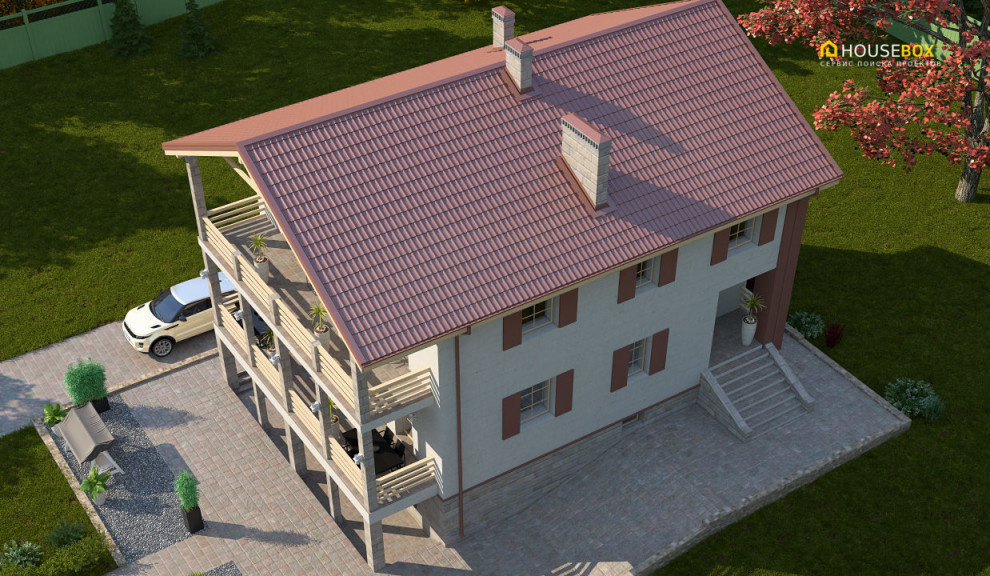 Проект дома общей площадью 343 м2