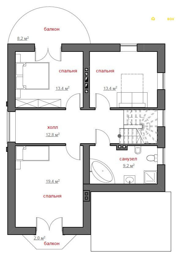 Проект дома общей площадью 160 м2