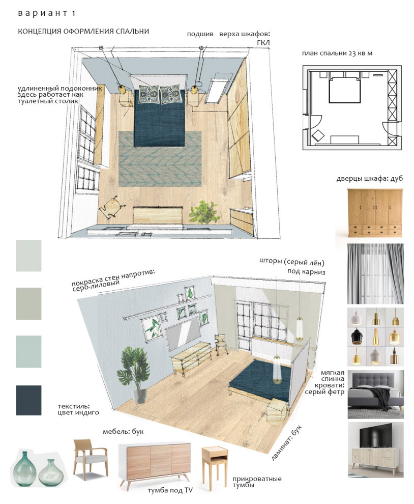 Дизайн интерьера спальни