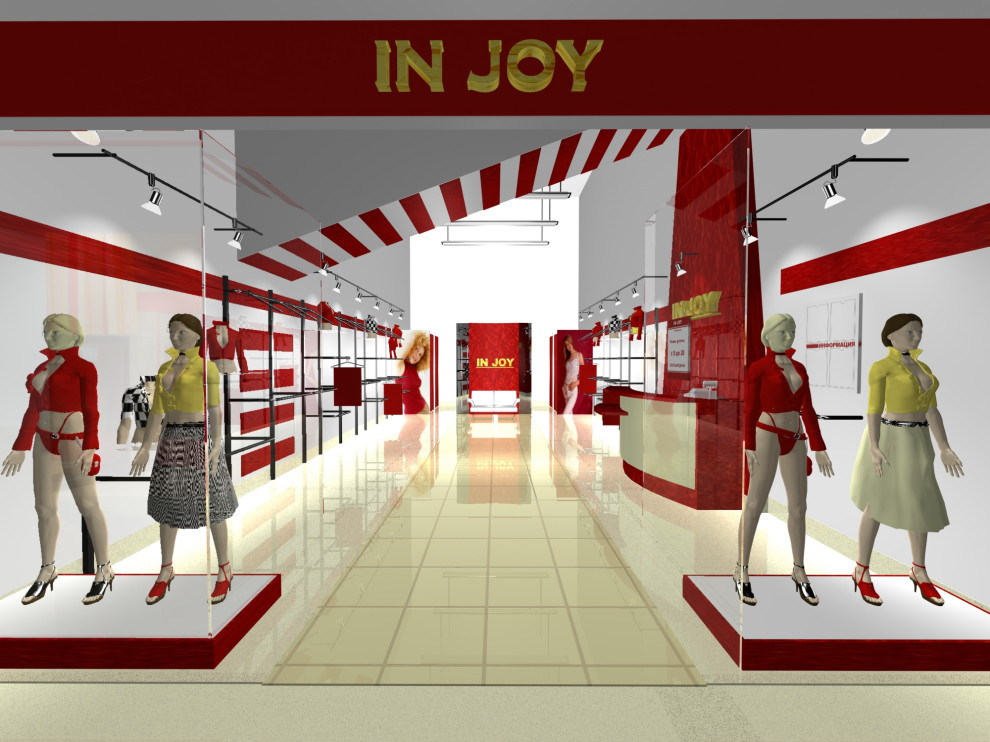 Дизайн интерьера магазина женской одежды IN JOY