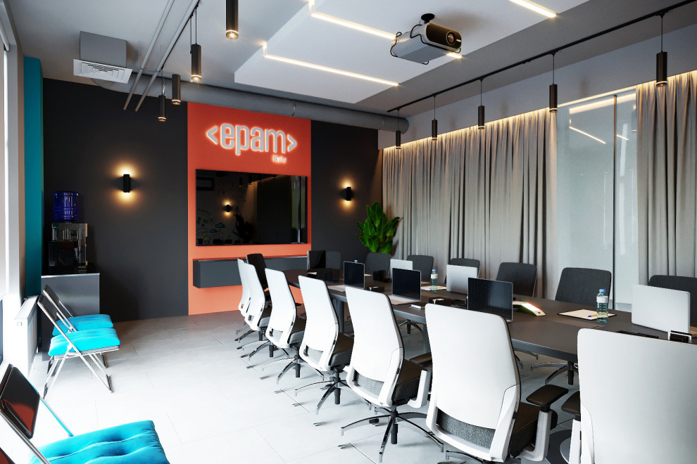 Interior design and visualization of the office EPAM company