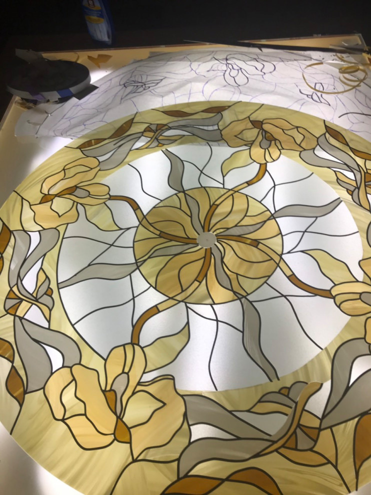 Витраж потолочный в стиле "Прованс"