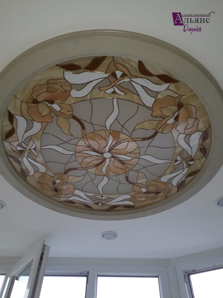 Витраж потолочный в стиле "Прованс"