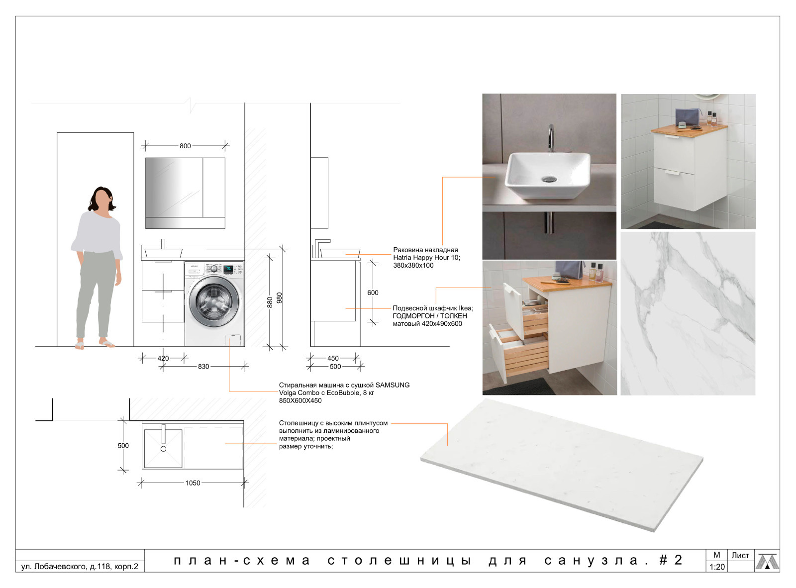 Разработка функциональной столещницы в ванной