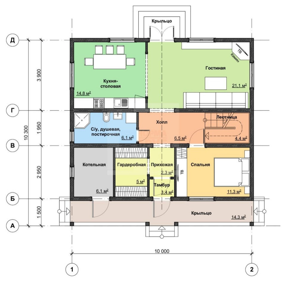 Дом из профилированного бруса НД1-11