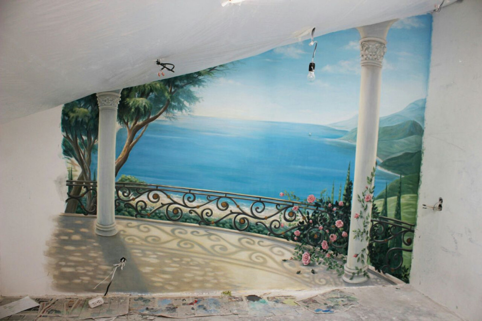 Выход на балкон в спальне