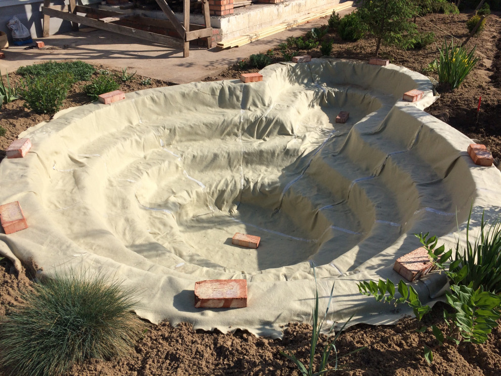 Садовый пруд с мостиком