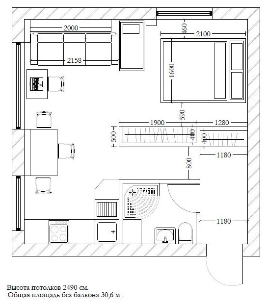 Бюджетная квартира -студия