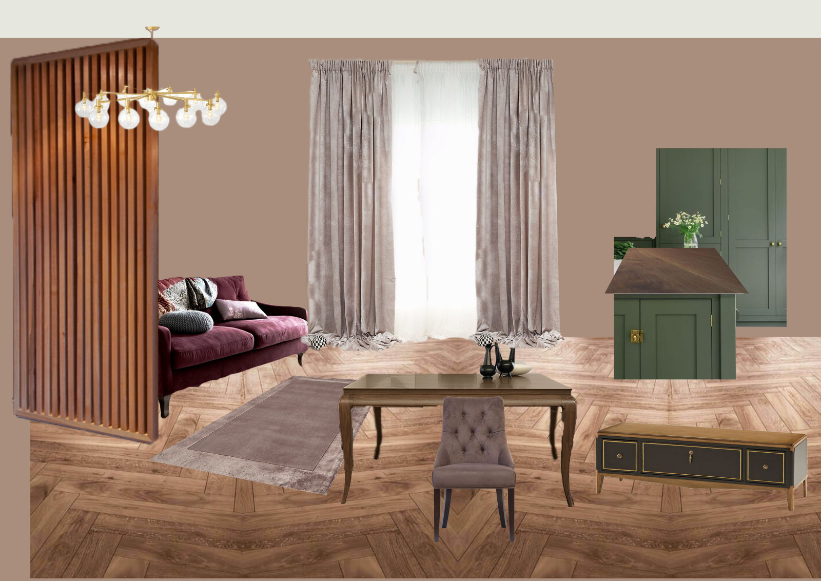 sample board кухни-гостиной