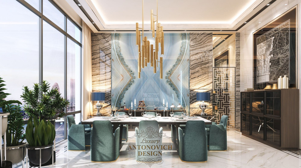 Современный дизайн обеденной зоны от Luxury Antonovich Design