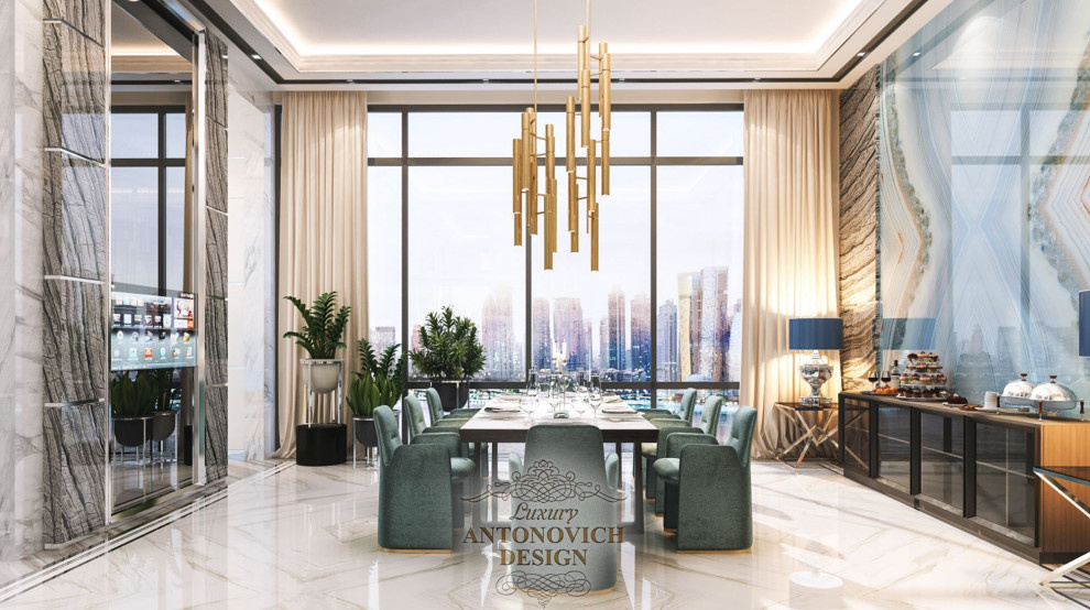 Современный дизайн обеденной зоны от Luxury Antonovich Design