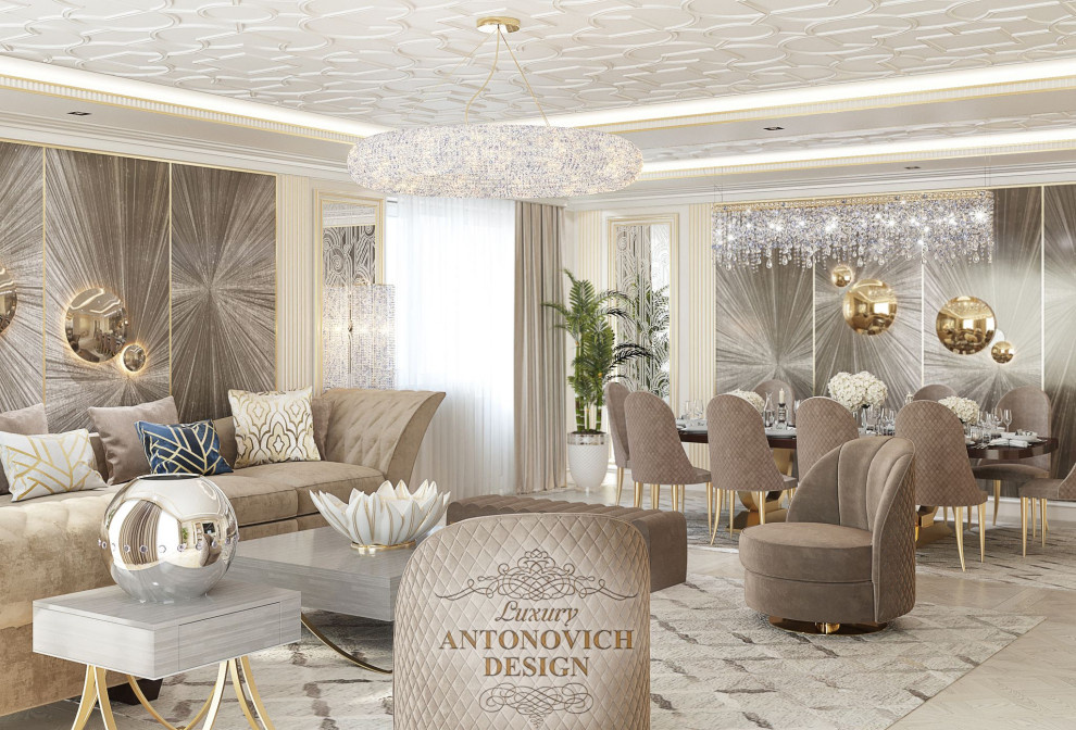 Дизайн гостиной в стиле арт деко от Luxury Antonovich Design