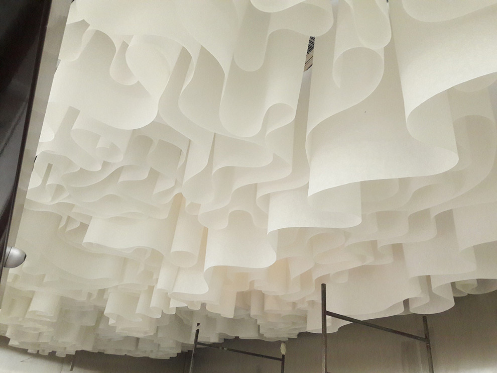 Декоративный потолок Wave ceiling® в фойе Аквапарка в Вологде