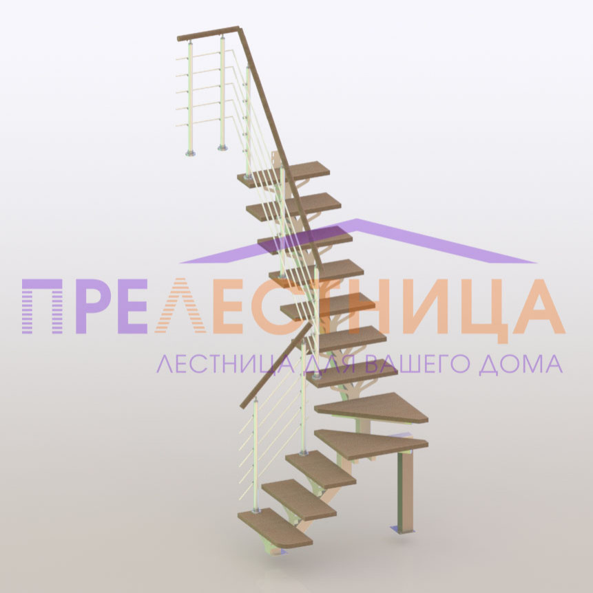 Лестница на металлокаркасе Ассоль