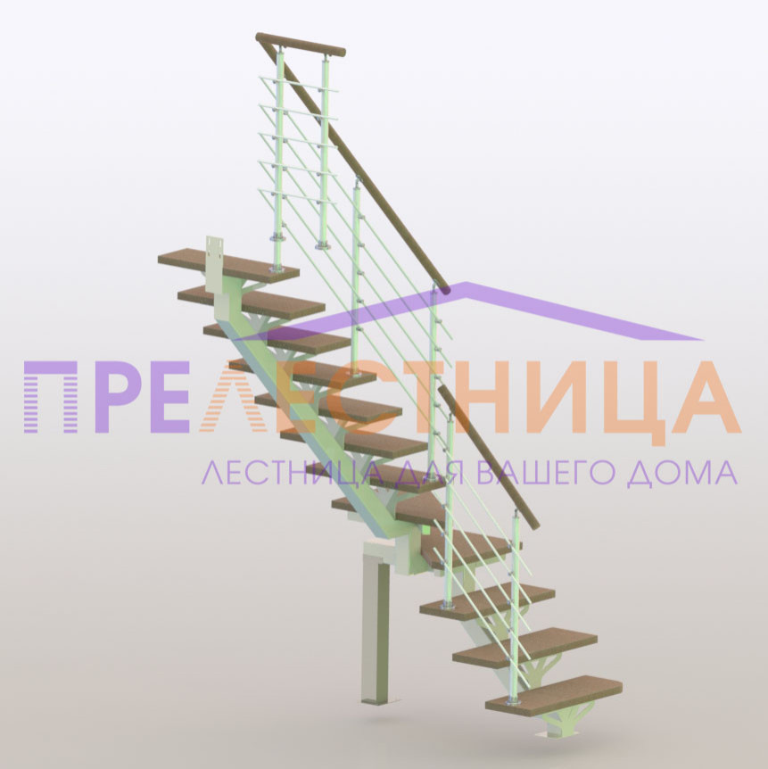 Лестница на металлокаркасе Ассоль