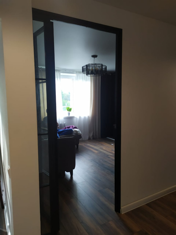 Лофт перегородка с распашной дверью