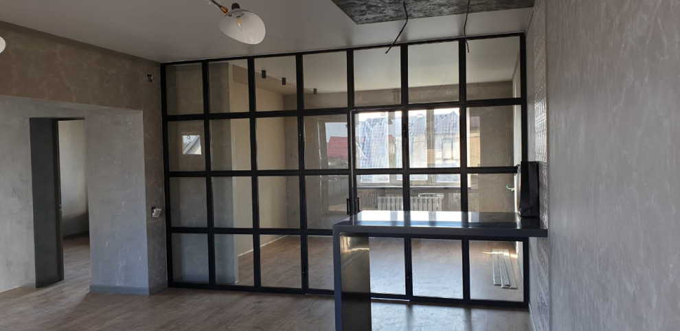 Распашная и раздвижная Loft перегородка