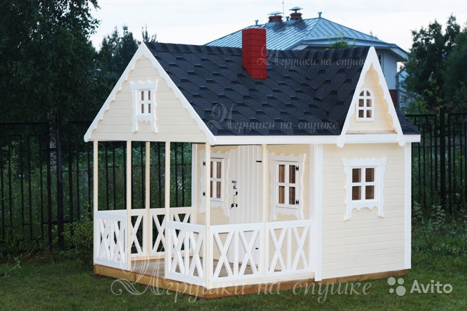Двухэтажный детский домик из дерева "Эльза"