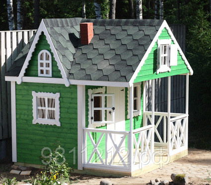 Двухэтажный детский домик из дерева "Эльза"