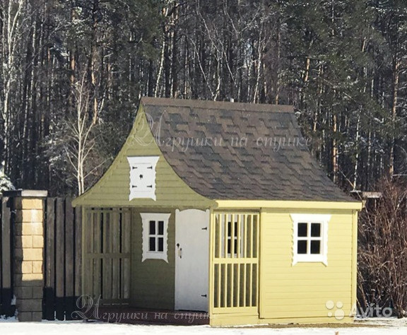 Двухэтажный детский домик из дерева "Эльза"