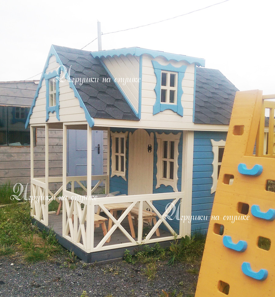 Двухэтажный детский домик из дерева "Эльза"