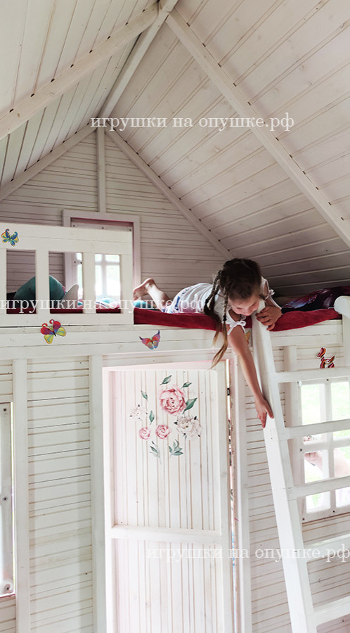 Двухэтажный детский домик из дерева "Эльза"