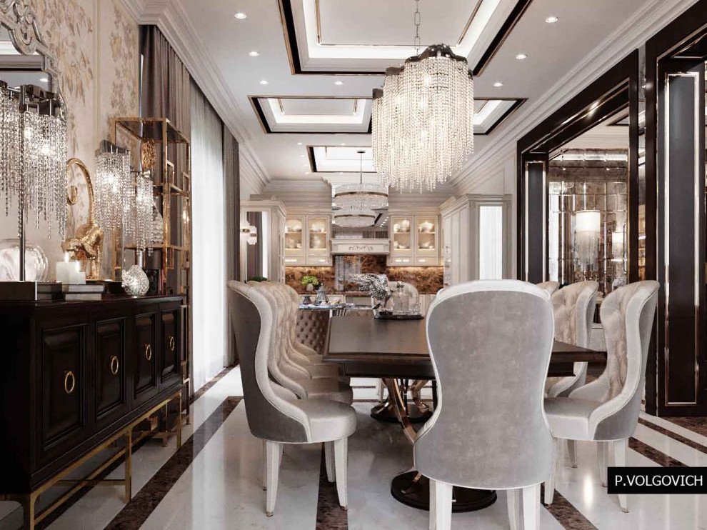 Столовая, вид на гостиную