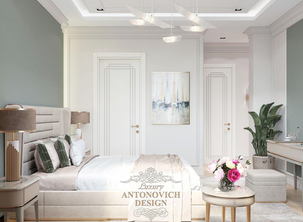 Нежный интерьер спальни от дизайнеров Antonovich Design