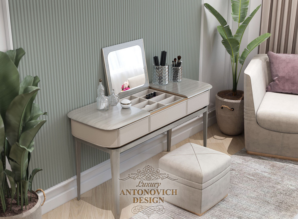 Нежный интерьер спальни от дизайнеров Antonovich Design