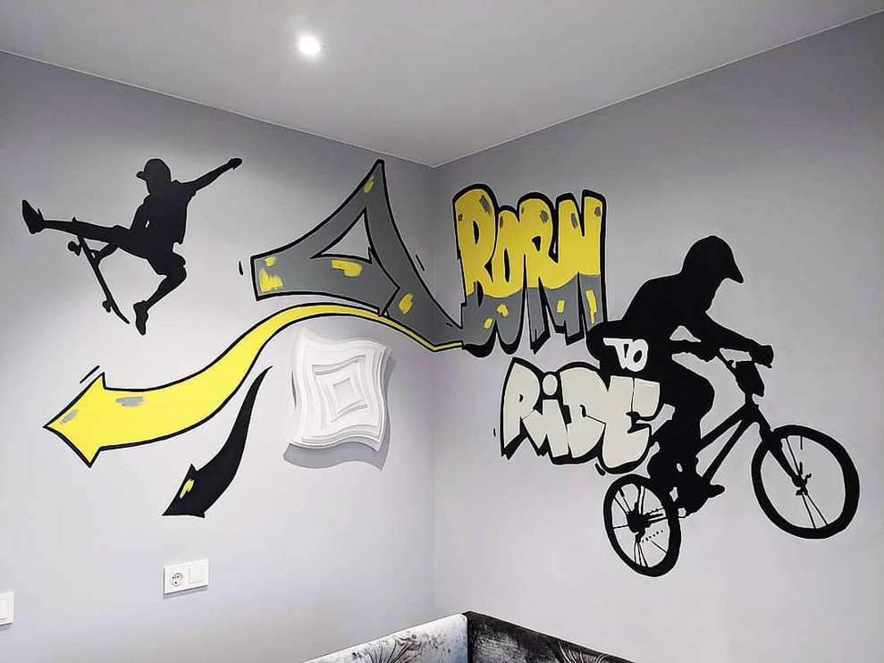 Граффити в комнате подростка