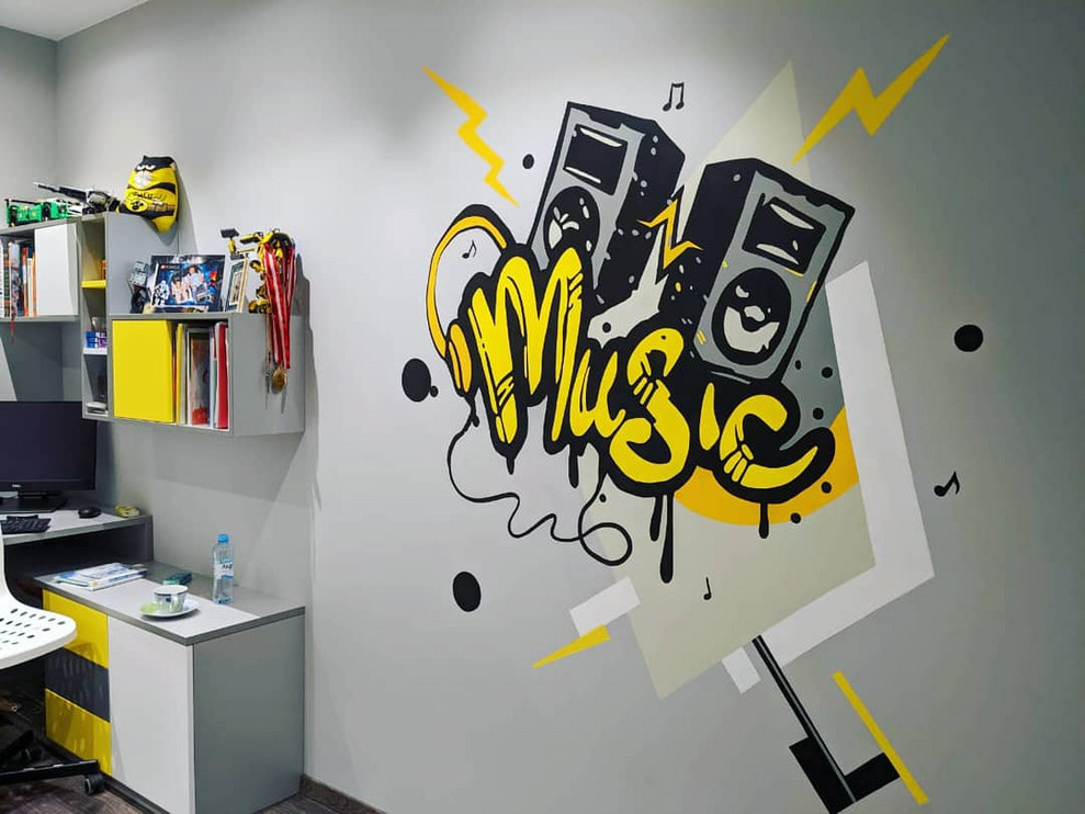Граффити в комнате подростка