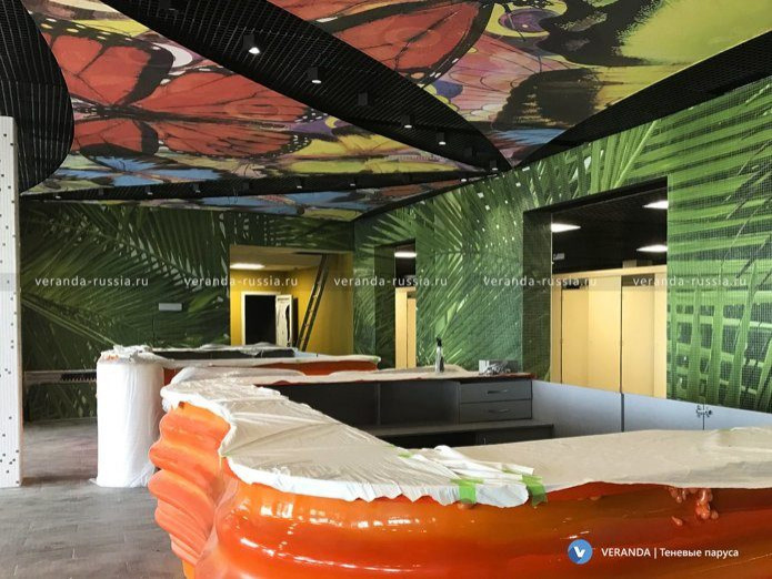 Дизайн потолка: необычная декоративная конструкция из натяжных парусов
