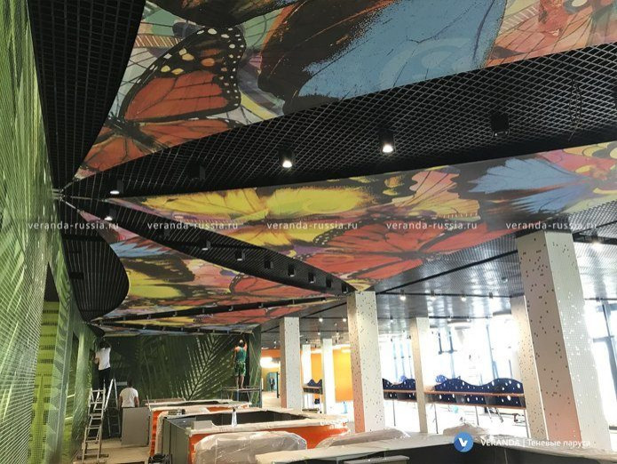 Дизайн потолка: необычная декоративная конструкция из натяжных парусов