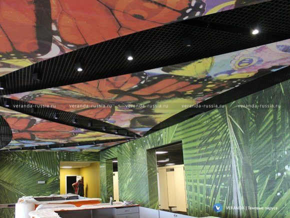 Дизайн потолка: необычная декоративная конструкция из натяжных парусов