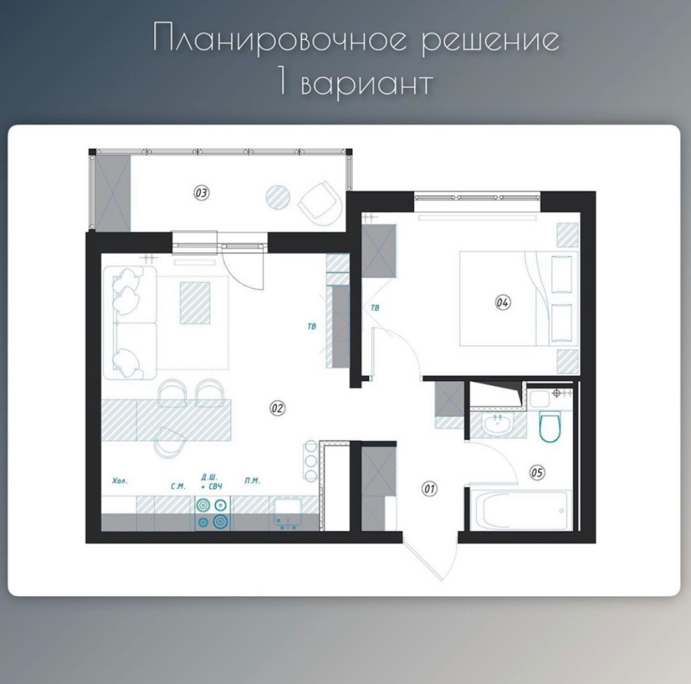Коллажи и расстановка мебели для проекта на Воронцовском бульваре
