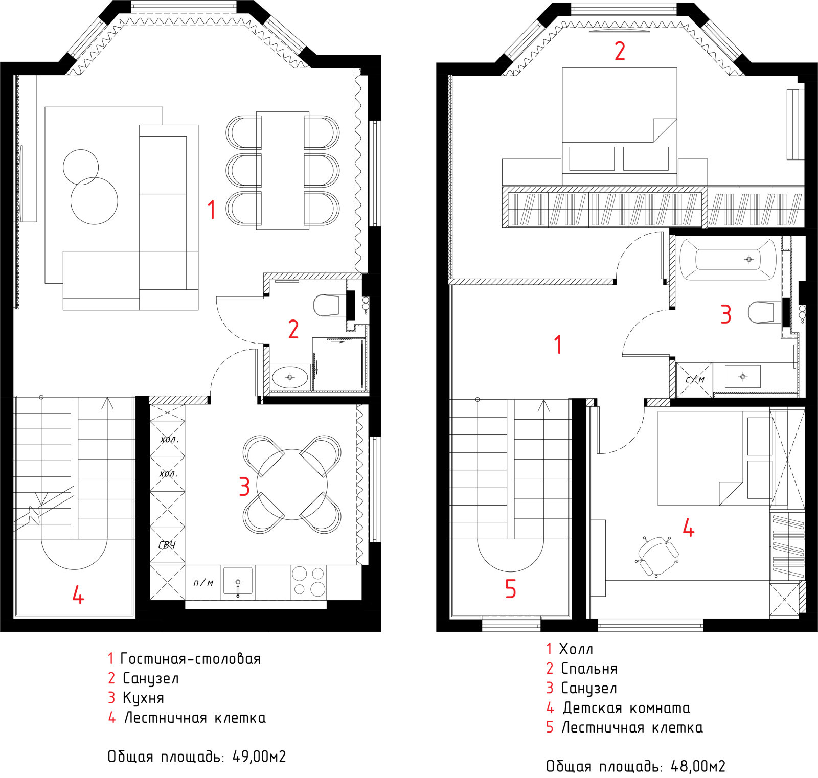 планировка таунхауса