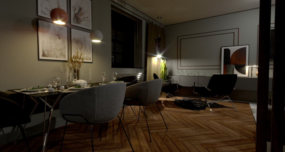 Interior design in a modern classic