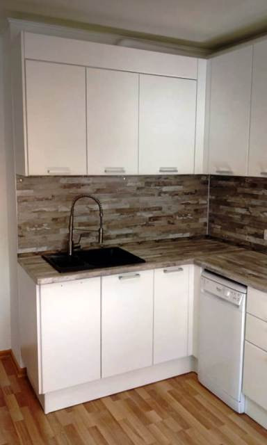 Белая кухня сканди угловая