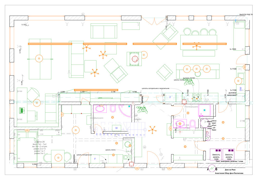 Планировка 1 этажа