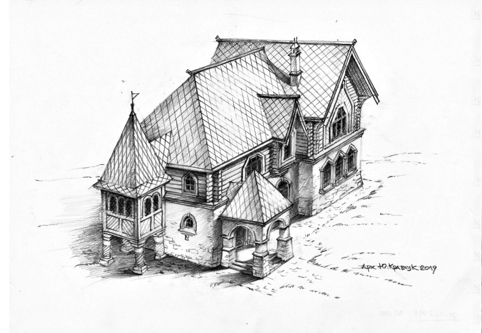 Обложка проекта: Архитектурный эскиз Терема