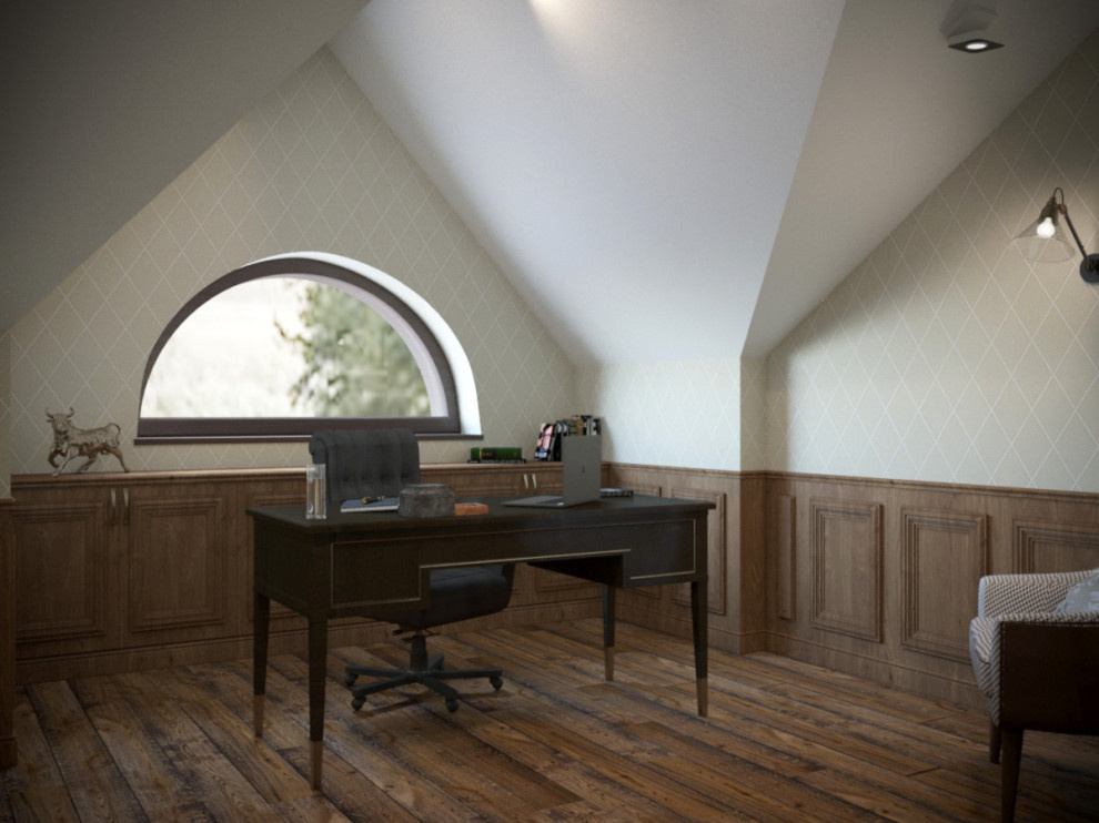 Интерьер мансардного этажа в стиле лофт