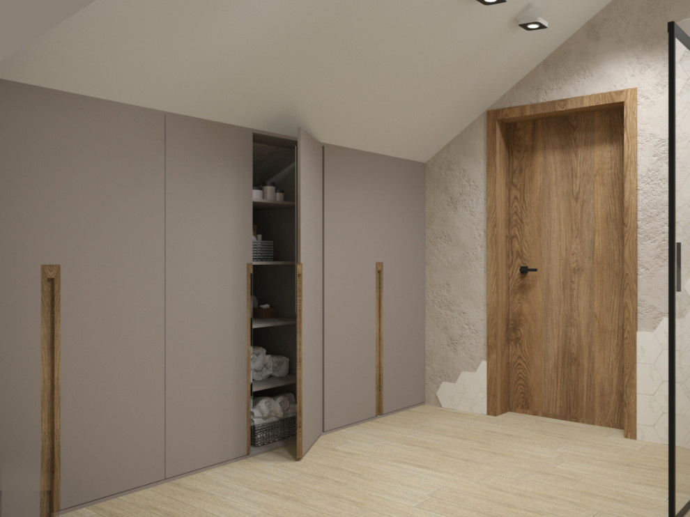 Интерьер мансардного этажа в стиле лофт