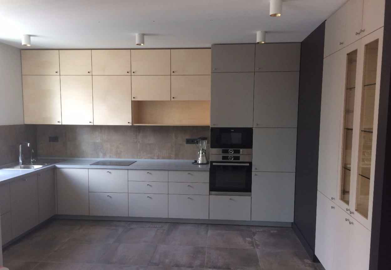 Кухня из фанеры, фасады - фанера с итальянским пластиком Abet Laminati